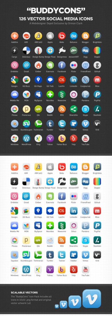 free vector social media icons