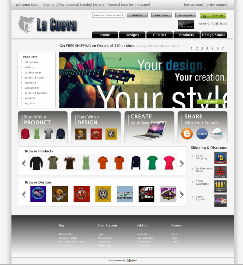InkSoft online t shirt design software