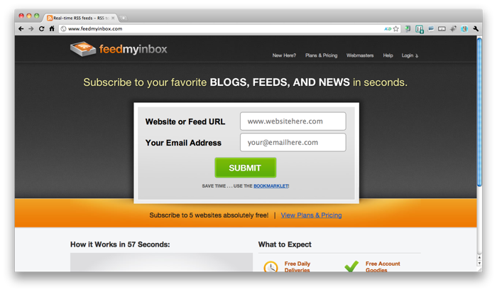 Real time RSS feeds  RSS to email  Feed My Inbox
