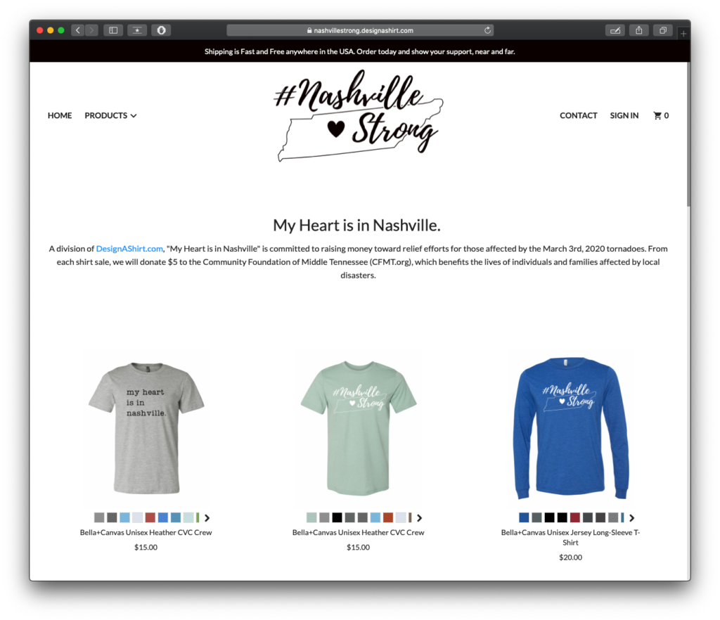 #NashvilleStrong Online T-Shirt Fundraiser