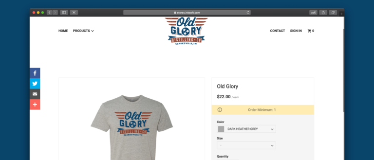 Old Glory InkSoft Online T-Shirt Fundraising Store Software