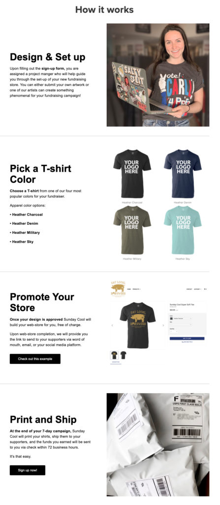 Online T-Shirt Fundraising Store Software