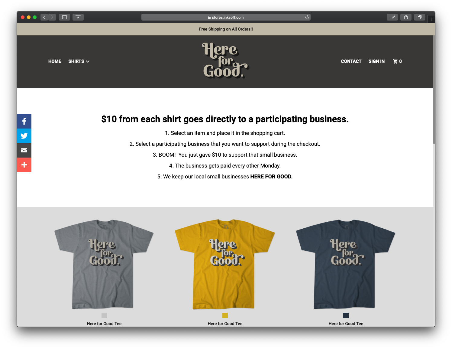 InkSoft Online Tshirt fundraising stores
