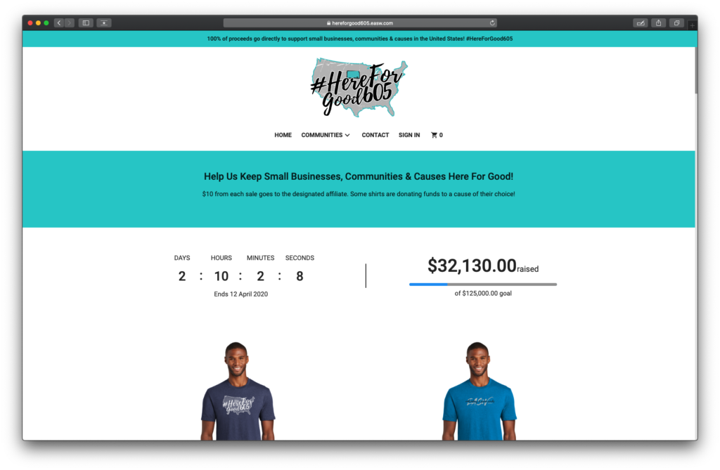 InkSoft Here for Good Online T-Shirt Fundraising Stores