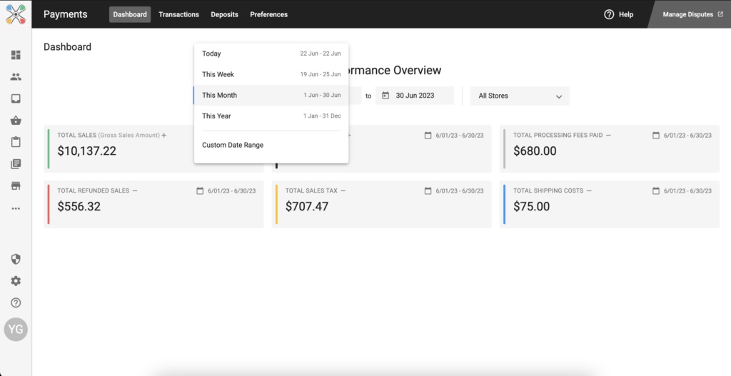 Payments dashboard